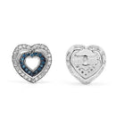 0.49 Carat Genuine Blue Diamond & White Diamond .925 Sterling Silver Earrings-3