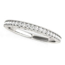 14k White Gold Milgrain Bordered Round Diamond Wedding Band (1/6 cttw)-1