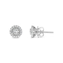 14K White Gold 3/4 Cttw Lab Grown Diamond Solitaire With Halo Stud Earrings (G-H Color, VS2-SI1 Clarity)-3