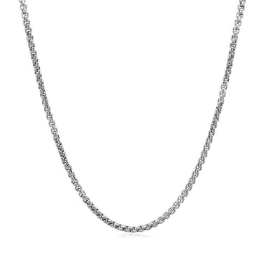 14k White Gold Solid Round Box Chain (1.60 mm) - 0