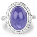 8.26 Carat Genuine Tanzanite & White Topaz .925 Sterling Silver Ring-3