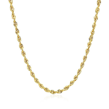2.75mm 14k Yellow Gold Solid Diamond Cut Rope Chain - 0