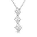 10K White Gold 1/5 Cttw Princess Cut Diamond 3 Stone Drop 18" Pendant Necklace (H-I Color, SI2-I1 Clarity)-4
