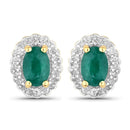 1.71 Carat Dyed Emerald and White Topaz .925 Sterling Silver Jewelry Set-3