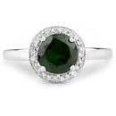 1.90 Carat Genuine Chrome Diopside and White Topaz .925 Sterling Silver Ring-3