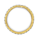 10K Yellow Gold 10-1/3 Cttw Alternating Coco Color and White Diamond 5 Row Tennis Bracelet (Brown/H-I Color, SI1-SI2 Clarity) - Size 7.25-3