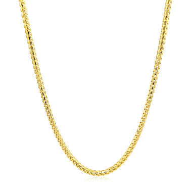 2.2mm 14k Yellow Solid Gold Diamond Cut Round Franco Chain - 0
