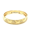 10k Yellow Gold Dual-Textured Diamond Pattern Bangle-2