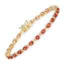 7.00 Carat Genuine Orange Sapphire 14K Yellow Gold Bracelet-1