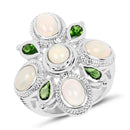 2.97 Carat Genuine Ethiopian Opal And Chrome Diopside .925 Sterling Silver Ring-1
