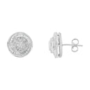 .925 Sterling Silver 1/4 Cttw Baguette and Round Diamond Swirl Love Knot Stud Earrings (I-J Color, I3 Clarity)-2