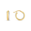 14k Two Tone Gold Double Round Hoops-1
