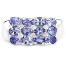 2.07 Carat Genuine Tanzanite and White Diamond .925 Sterling Silver Ring-3