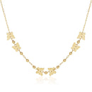 14k Yellow Gold 18 inch Necklace with Polished Butterflies and Beads-5