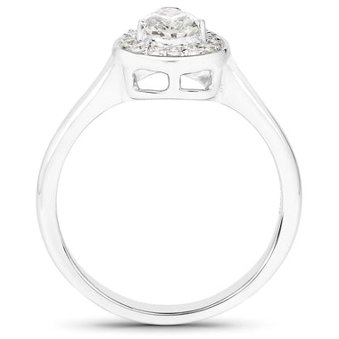 14K White Gold 0.64 Carat Genuine White Diamond Ring - 0