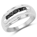 0.50 Carat Genuine Black Diamond .925 Sterling Silver Ring-1