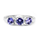 1.05 Carat Genuine Tanzanite .925 Sterling Silver Ring-3