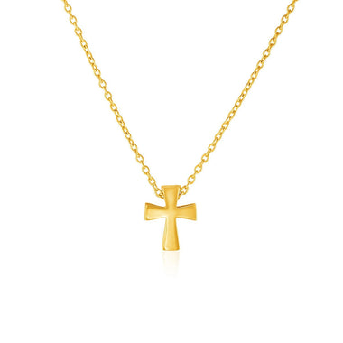14k Yellow Gold with Cross Pendant - 0