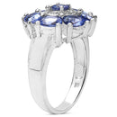 2.58 Carat Genuine Tanzanite & White Topaz .925 Sterling Silver Ring-2