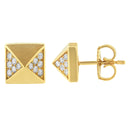 14K Yellow Gold 1/4 Cttw Diamond Pyramid Stud Earring (G-H Color, SI1-SI2 Clarity)-2