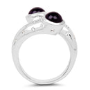 2.31 Carat Genuine Amethyst and White Topaz .925 Sterling Silver Ring-2