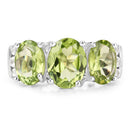4.14 Carat Genuine Peridot and White Topaz .925 Sterling Silver Ring-3