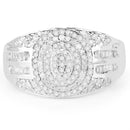 1.15 Carat Genuine White Diamond .925 Sterling Silver Ring-3