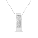 14K Yellow Gold 1/2 Cttw Invisible Set Princess Cut Diamond Vertical Bar Block Pendant 18" Necklace (H-I Color, SI2-I1 Clarity)-8