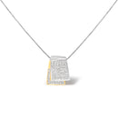 14K White and Yellow Gold 2.0 Cttw Princess Cut Diamond Two Tone Foldover Box Pendant 18â€ Box Chain Necklace (H-I Color, SI1-SI2 Clarity)-4