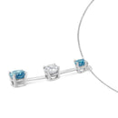 14K White Gold 1 1/2 cttw White and Treated Blue Diamond Pendant Necklace (H-I, I1-I2)-8