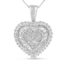 10K White Gold 1 cttw Multi Cut 1 cttw Diamond Heart Pendant Necklace (H-I, I1-I2)-4