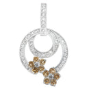 .925 Sterling Silver 1 cttw Round Cut Diamond Floral Garden Pendant Necklace (H-I, I1-I2)-4