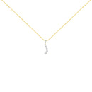 AGS Certified 14K Yellow Gold 2.0 Cttw Baguette and Brilliant Round-Cut Diamond Journey 18" Pendant Necklace (F-G Color, I1-I2 Clarity)-7