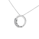 14K White Gold 1/4 Cttw Round-Cut Graduating Diamond Open Circle Hoop 18" Pendant Necklace (J-K Color, I1-I2 Clarity)-8