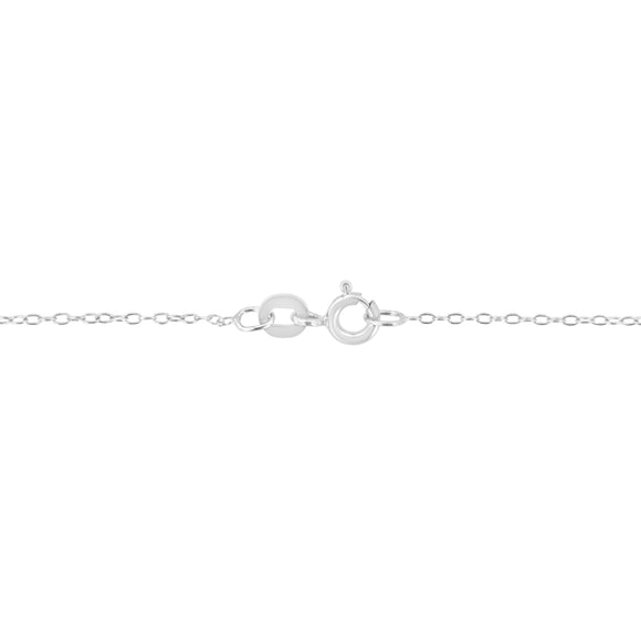 14K White Gold 1/4 Cttw Round-Cut Graduating Diamond Open Circle Hoop 18" Pendant Necklace (J-K Color, I1-I2 Clarity)
