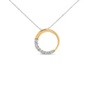 14K White Gold 1/4 Cttw Round-Cut Graduating Diamond Open Circle Hoop 18" Pendant Necklace (J-K Color, I1-I2 Clarity)-11