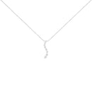 14K White Gold 3.0 Cttw Round-Brilliant & Baguette Cut Diamond S Shaped Graduated 18" Pendant Necklace (I-J Color, I2-I3 Clarity)-5