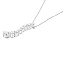 AGS Certified 14k White Gold 3.0 Cttw Baguette and Brilliant Round-Cut Diamond Journey 18" Pendant Necklace (K-L Color, I1-I2 Clarity)-8