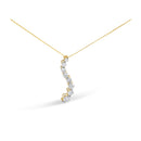 AGS Certified 14k Yellow Gold 3.0 Cttw Baguette and Brilliant Round-Cut Diamond Journey 18" Pendant Necklace (G-H Color, I1-I2 Clarity)-6