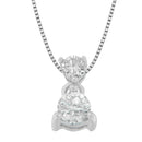 14K White Gold 1/2 cttw Round Cut Diamond Pendant Necklace (I-J, I1-I2)-4