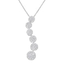 14K White Gold 1 cttw Diamond Cluster Journey Pendant Necklace (H-I, I1-I2)-4