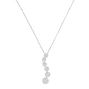 14K White Gold 1 cttw Diamond Cluster Journey Pendant Necklace (H-I, I1-I2)-5