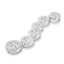 14K White Gold 1 cttw Diamond Cluster Journey Pendant Necklace (H-I, I1-I2)-6