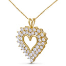 14K Yellow Gold Plated .925 Sterling Silver 4.0 Cttw Diamond Shadow Frame Heart 18" Pendant Necklace (J-K Color, I1-I2 Clarity)-5