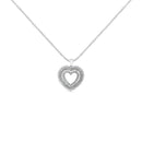 .925 Sterling Silver 1.0 Ctw Diamond Shadow Open Heart Halo 18" Pendant Necklace (I-J Color, I1-I2 Clarity)-4