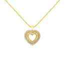 14K Yellow Gold Plated .925 Sterling Silver 1.0 Cttw Round and Baguette-Cut Diamond Composite Hearth 18" Pendant Necklace (I-J Color, I1-I2 Clarity)-4