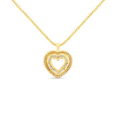 14K Yellow Gold Plated .925 Sterling Silver 1.0 Cttw Round and Baguette-Cut Diamond Composite Hearth 18" Pendant Necklace (I-J Color, I1-I2 Clarity)-5