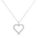 .925 Sterling Silver 1/4 cttw 3-Prong Diamond Open Heart 18" Pendant Necklace (I-J Color, I3 Clarity)-5