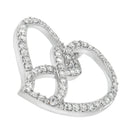 14K White Gold 1.0 Cttw White Diamond Awareness Ribbon & Open Heart 18" Pendant Necklace (H-I Color, I1-I2 Clarity) - White Diamond Ribbon-7