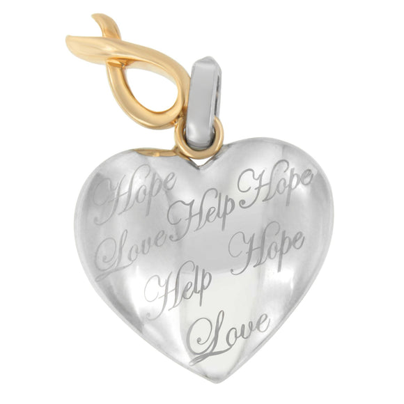 10K Yellow Gold Over Silver Heart Pendant Necklace